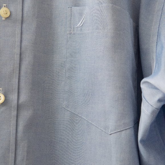 SOLD Nautica Men's Slim Fit Long Sleeve Blue Shirt XXL - Picture 4 of 4